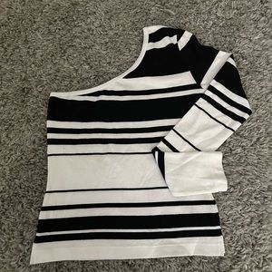 One Shoulder Stripped Long Sleeve - Size Large